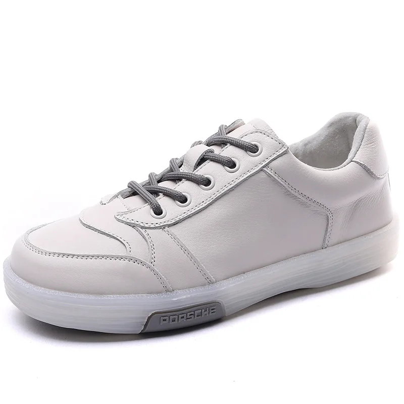 

Женские кроссовки из натуральной кожи, светло-белые кроссовки, Женская Вулканизированная обувь на платформе, Женская Весенняя Повседневная дышащая Спортивная обувь q501