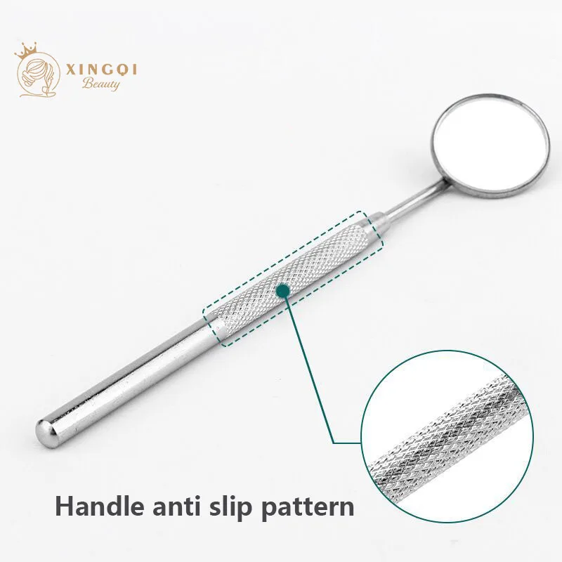 Маленькое карманное ручное круглое серебряное зеркало высокого разрешения из