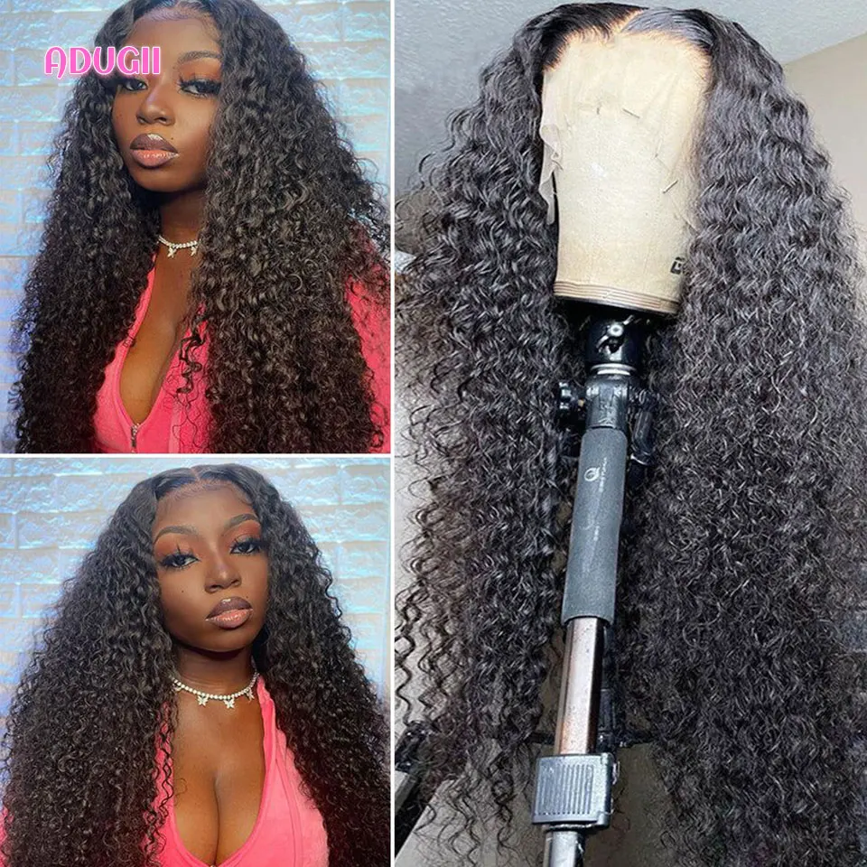 

Kinky Curly Lace Front Wigs Human Hair Brazilian Transparent Lace Frontal Wig Natural Color Human Curly Wigs For Black Women