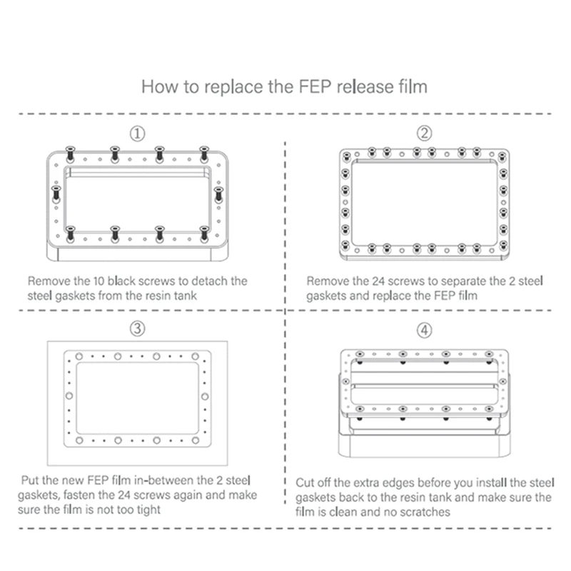 6 шт. FEP-пленка аксессуары для 3D-принтеров Mars 2 Pro Photon Mono 4K 200 X 140 0 15 мм