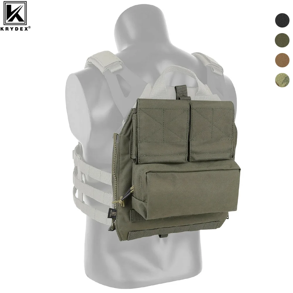 

KRYDEX Tactical Zip-On Panel Backpack Pouch Bag For CPC NCPC AVS JPC 2.0 Plater Carrier Vest Military Airsoft Combat Accessories