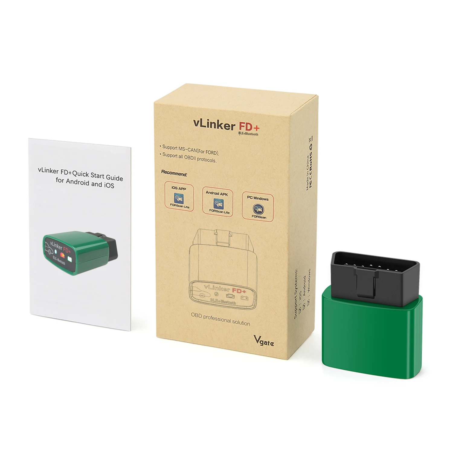 НОВЫЙ Vgate vLinker FD FD + для Mazda для Ford ELM327 BT OBD2 считыватель кодов для Android, Windows и IOS Автомобильный диагностический инструмент MS CAN (art.: 3920cfb44fa24) - 3920cfb44fa24