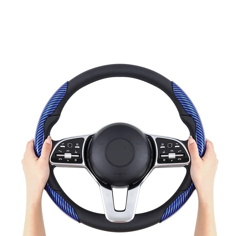 2 шт. чехол на руль автомобиля из углеродного волокна нескользящие защитные чехлы