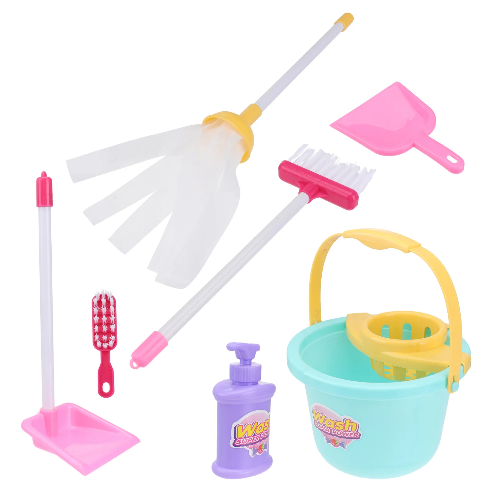 

7 Pcs Mini Broom Cleaning Mopping Set Pretend Play Playthings Role Toys Dustpan Sweeping Kit Small Tool Children Tools