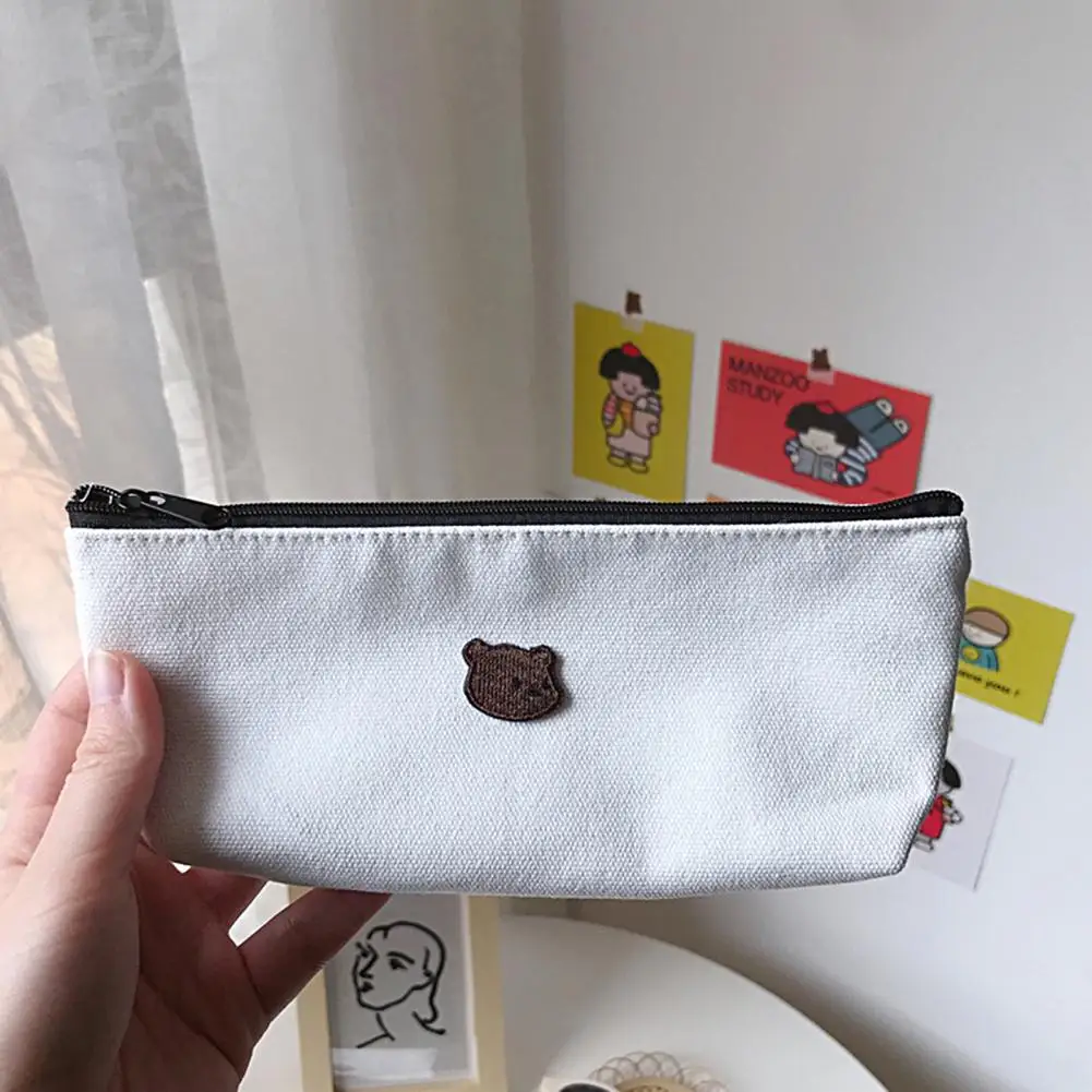 

Smooth Zipper Creative INS Simple Embroidery Pen Storage Bag Lightweight Pen Bag Wear-resistant for Daily Use