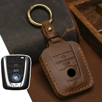new luxury genuine leather car key case cover shell protector bag for bmw i3 i8 series keychain ring auto accessories protection