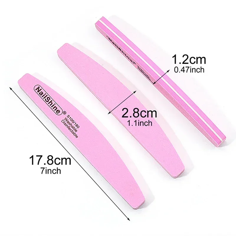 5 шт. губка для ногтей зернистость 100/180 двусторонняя наждачная бумага пена доска