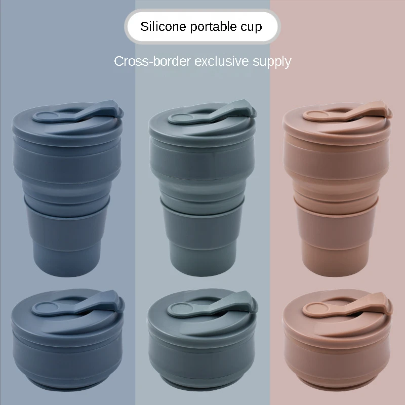 Выдвижная складная уличная чашка для воды из пищевого силикона портативные