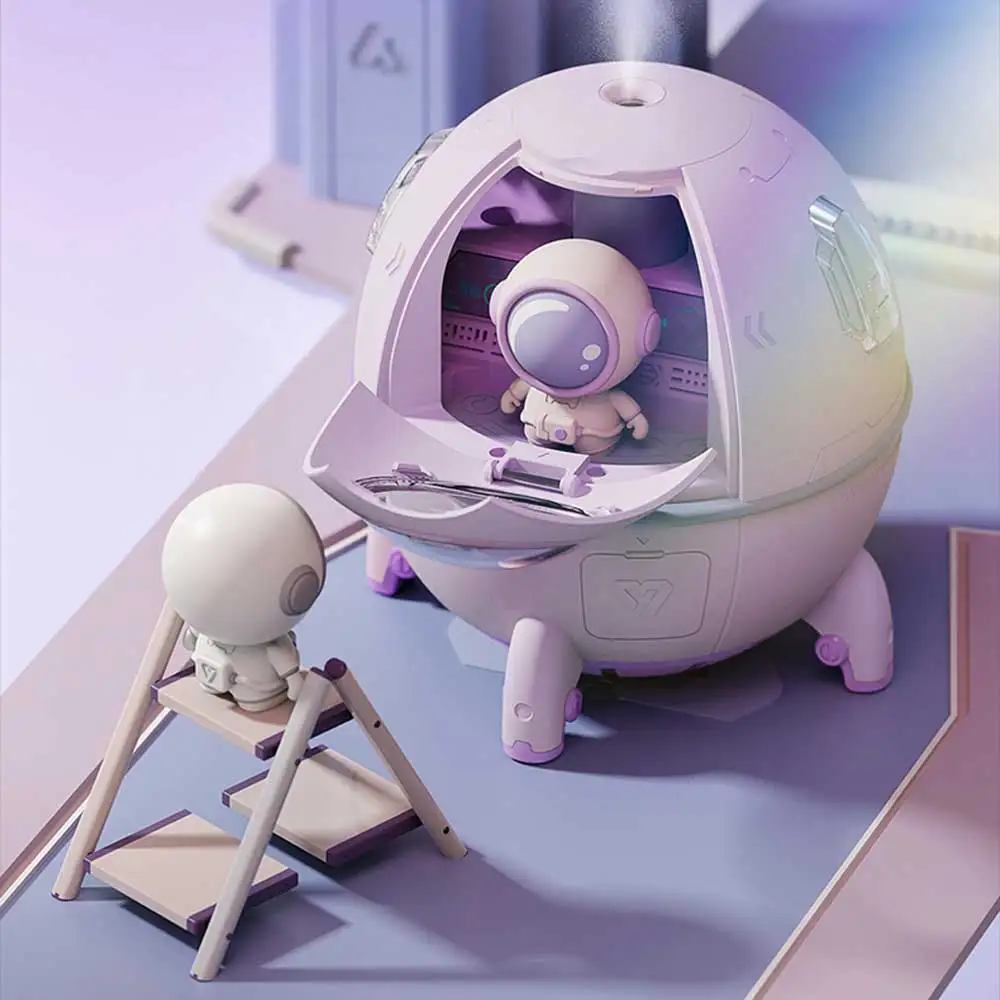 220ML Astronaut Air Humidifier Portable Aroma Essential Oil Diffuser with Ambient LED Light USB Clean Hydrator