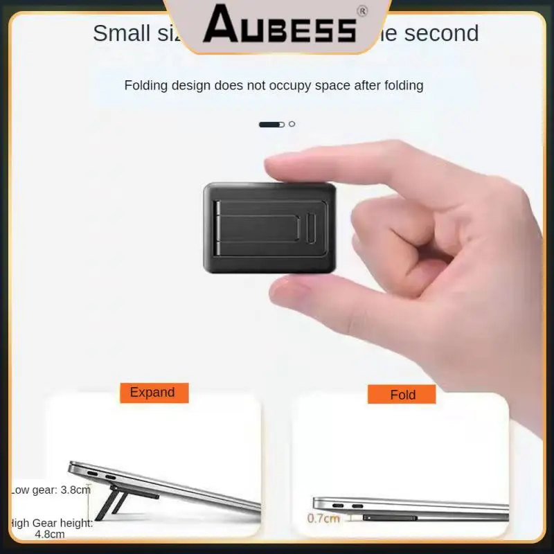 

Black Mobile Phone Stand Invisible Portable Adhesive Height Stand Folding Mini Consumer Electronics Plastic Keyboard Mount