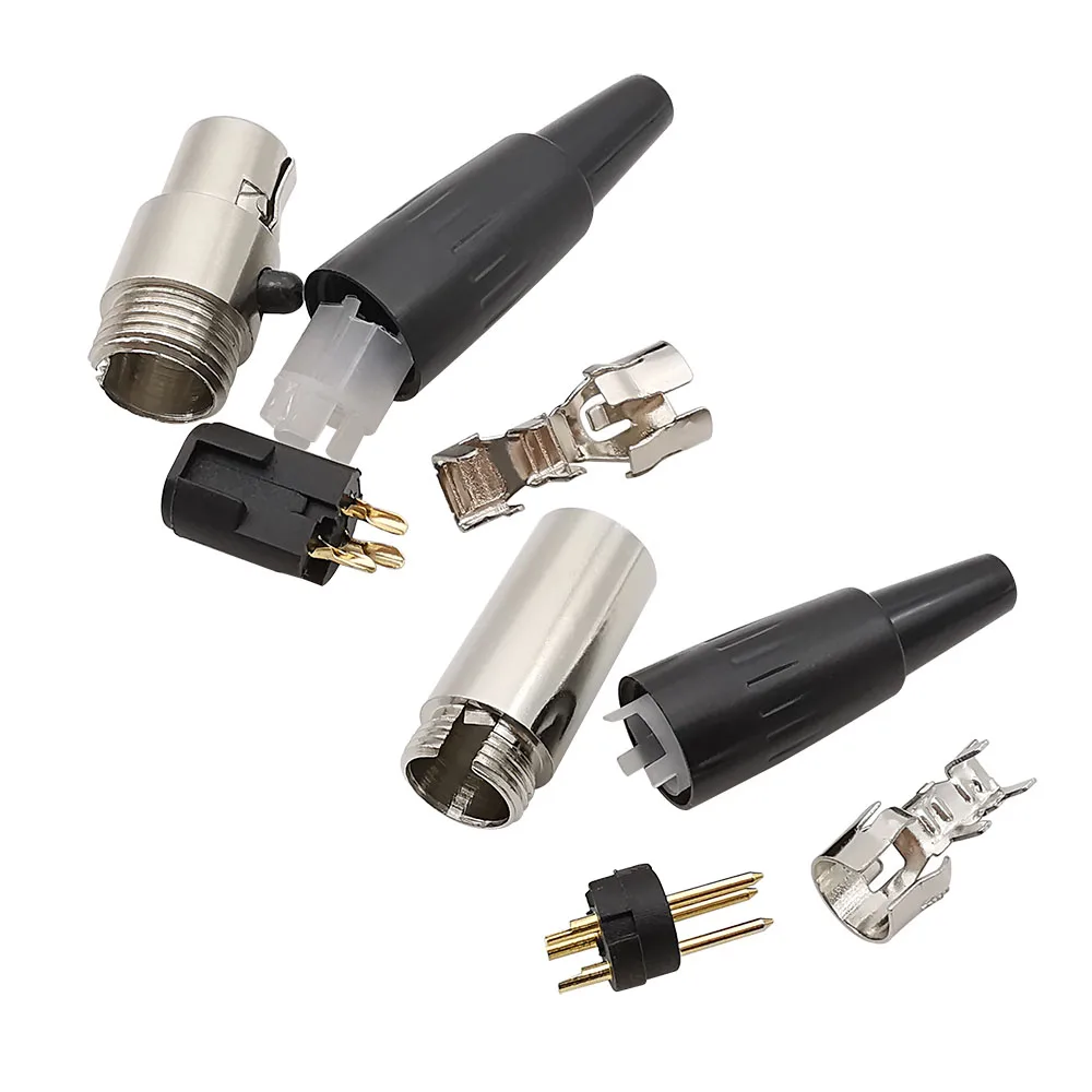1 пара мини XLR 3/4/5/6 контактный штекер женский аудио разъем для микрофона разъемы
