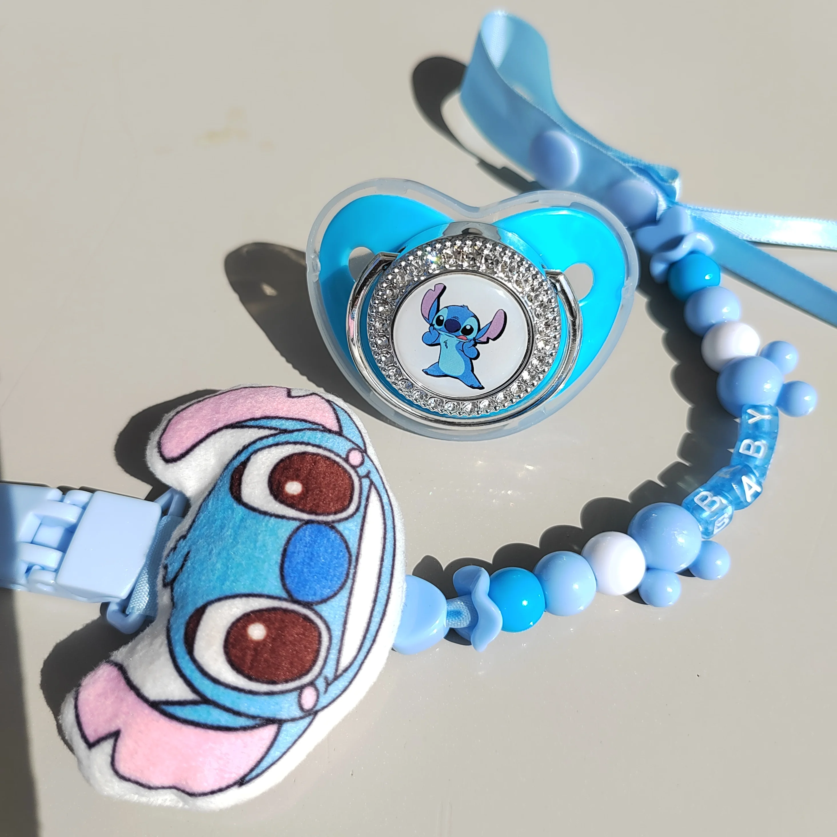 

Stitch Plush Cartoon Plush Attache Tetine Personnaliser Savane Chain Clip New Kids Unique Sleeping Toys Silicone Dummy Chupeta