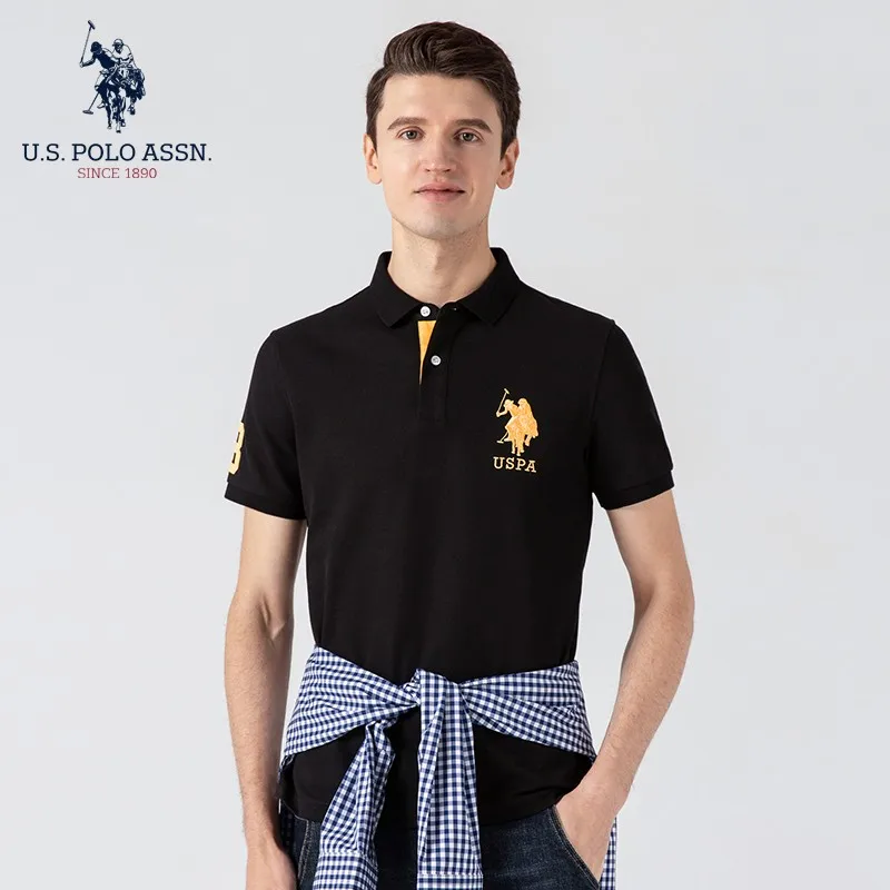 Поло США ASSN. Рубашка-поло мужская с короткими рукавами Классическая брендовая
