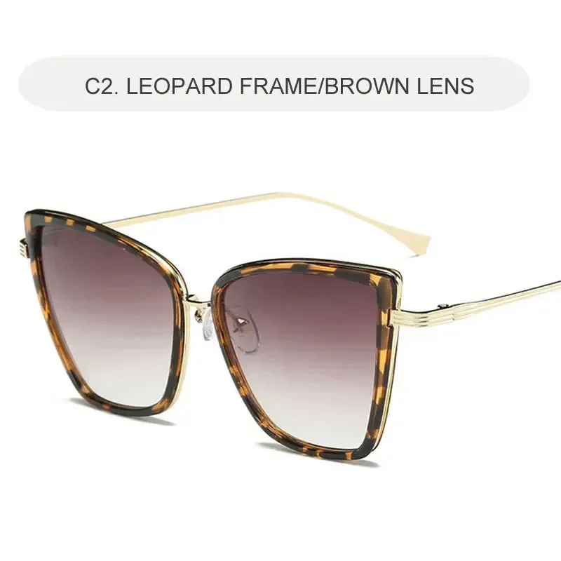 Металлические ретро солнцезащитные очки большого размера женские сексуальные