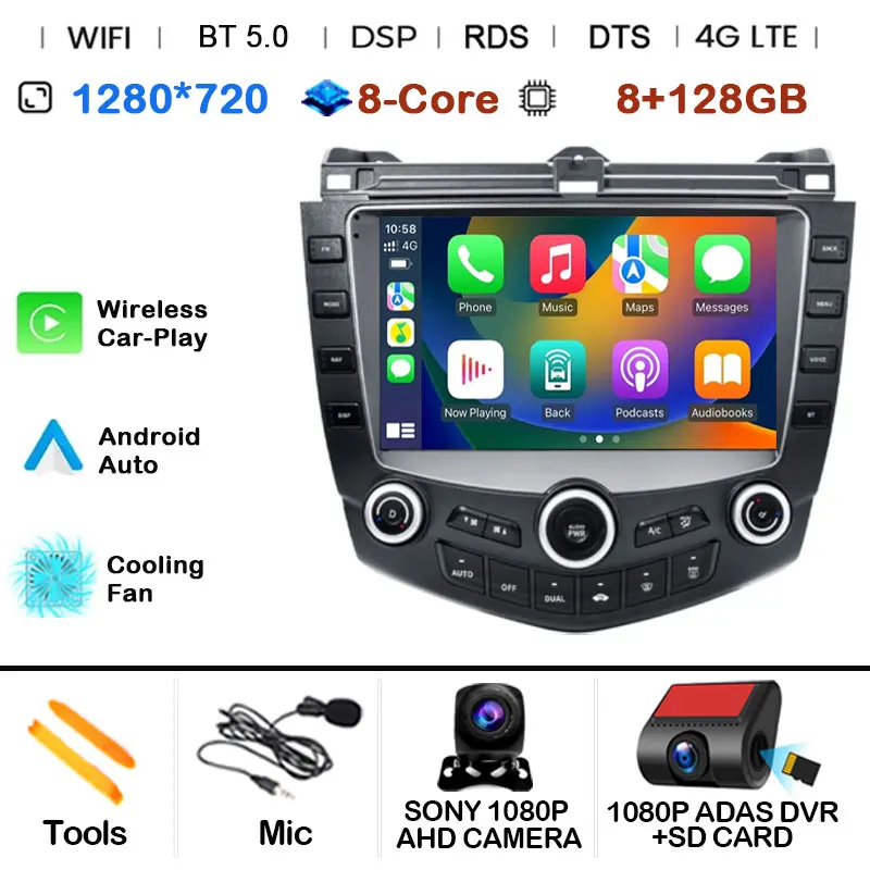 

Автомобильный радиоприемник Android 15 для Honda Accord 7 2003 2004 2005 2006 2007, GPS Carplay, мультимедийный плеер, навигация, стерео, авто головное устройство