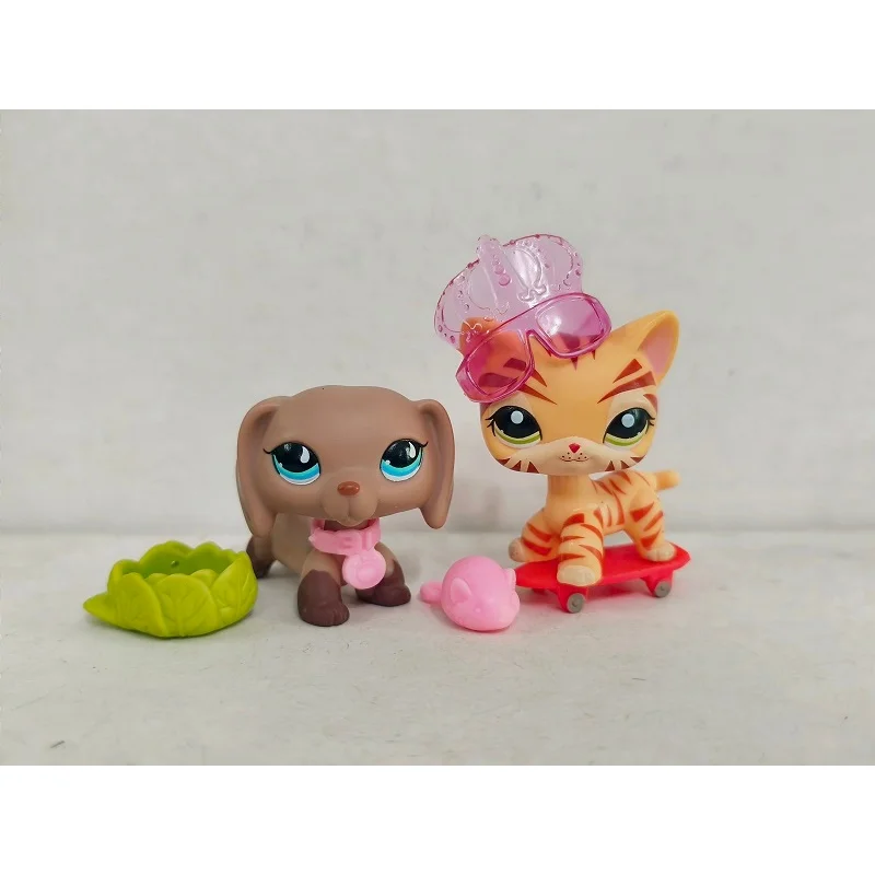 2 шт./лот LPS фигурка кошки и собаки # 518 1451 Вт/аксессуара Littlest Pet Shop игрушка