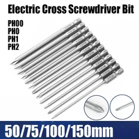 5075100150mm electric cross screwdriver bit set ph00012 magnetic phillips batch head hex shank anti slip impact driver bit