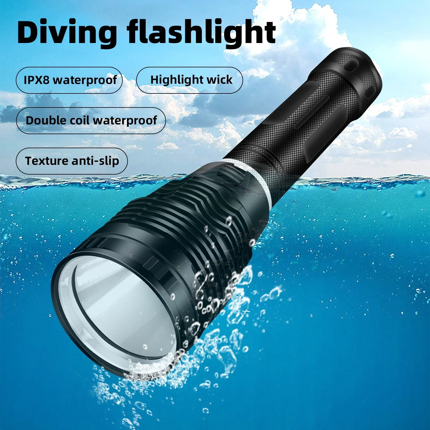 Мощный фонарик для дайвинга P70-амфибия подводного плавания Catch The Sea Deep Operation XHP70