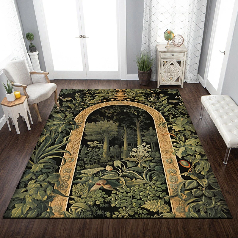 Удобный ковер с принтом Моне устойчивый к скольжению и выцветанию для спальни