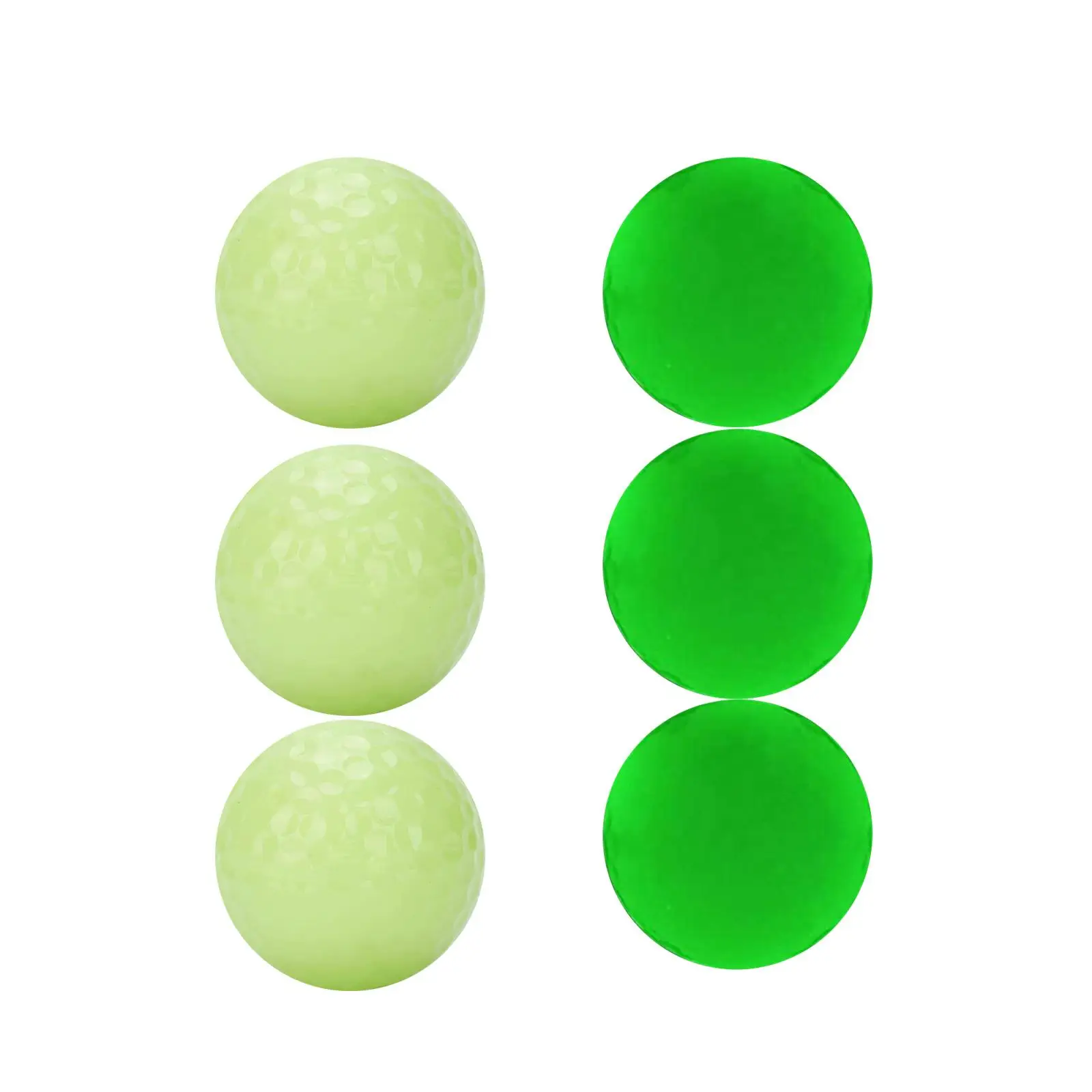 

6Pcs Luminous Night Golf Ball Glow in The Dark Rubber Bright Luminous Balls for Match Practice Night Sports Training Golfer Gift