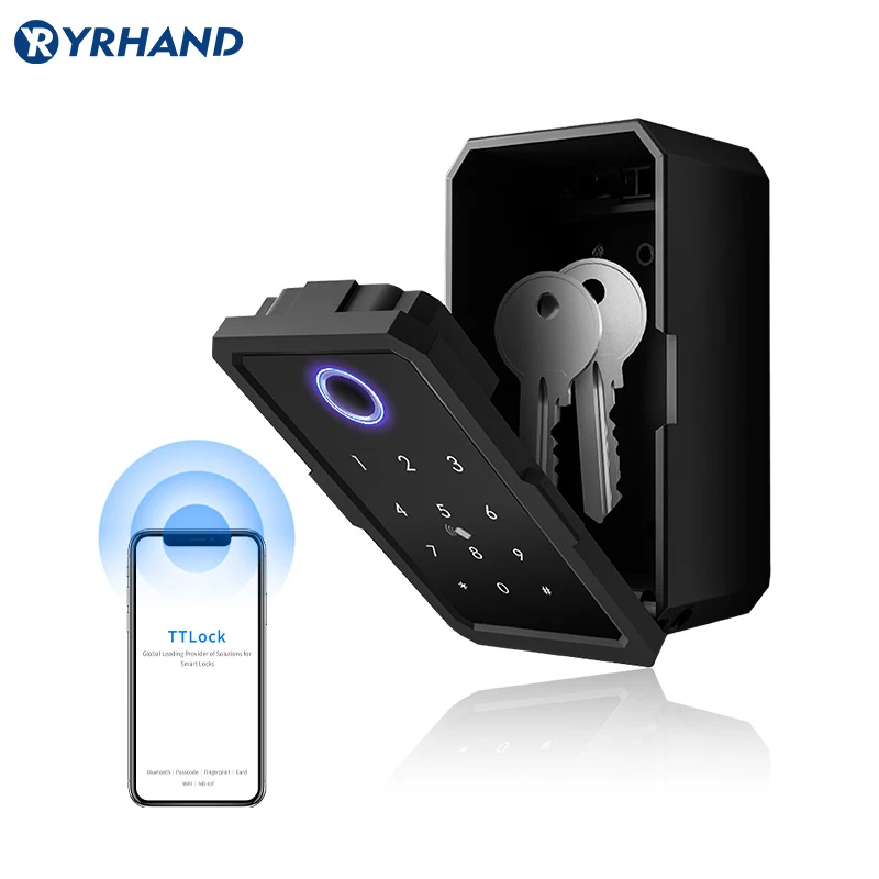 YRHAND TTlock Wifi Security Boxes password Smart Fingerprint Digital card Inteligente Tuya Electronic Portable Lock Boxes