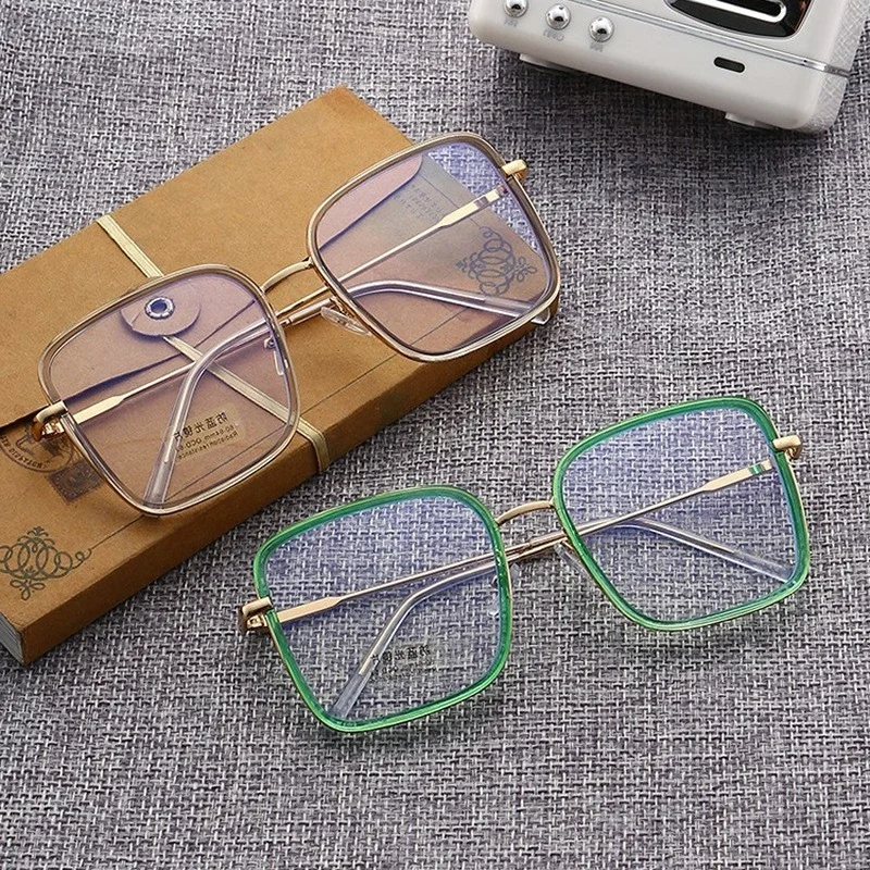

Vintage Anti-Blue Light Glasses Women Men Irregular Polygon Large Frame Glasses Radiation Protection Computer Gaming Eyeglasses