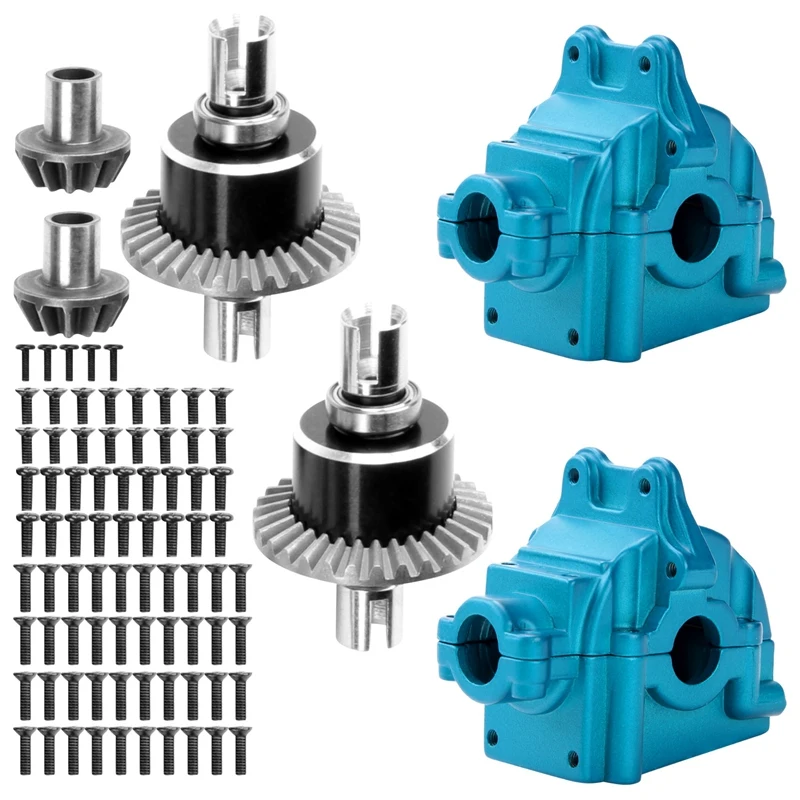 Комплект металлических дифференциалов и коробка передач для Wltoys 144001 144002 144010 124016 124018 124019, детали для модернизации радиоуправляемых автомобилей, 2 шт.