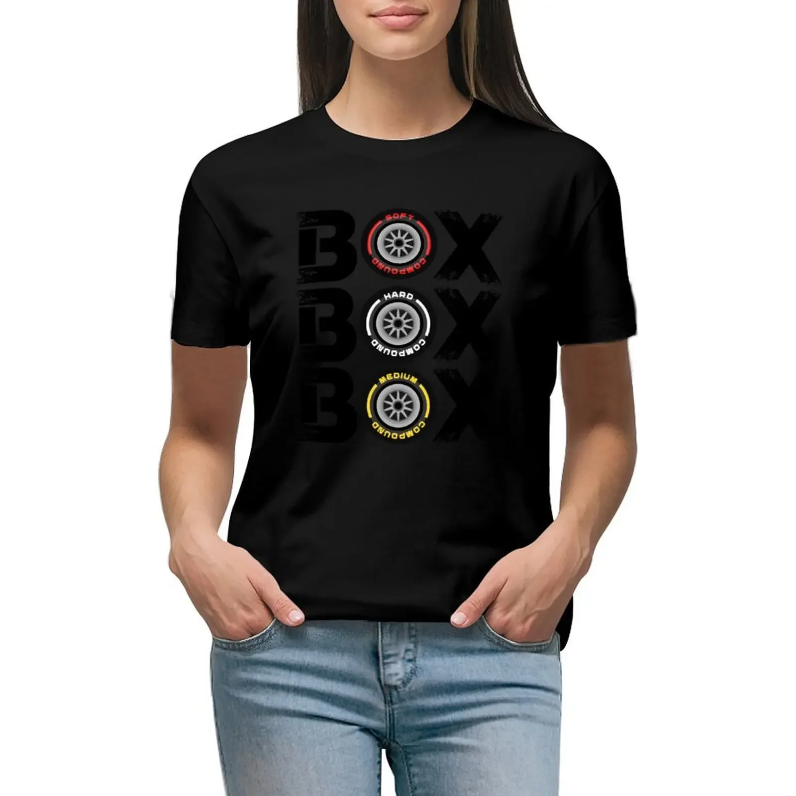 Box F1 Tyre Compound V2 Design T-Shirt забавные женские рубашки футболки с рисунком большие