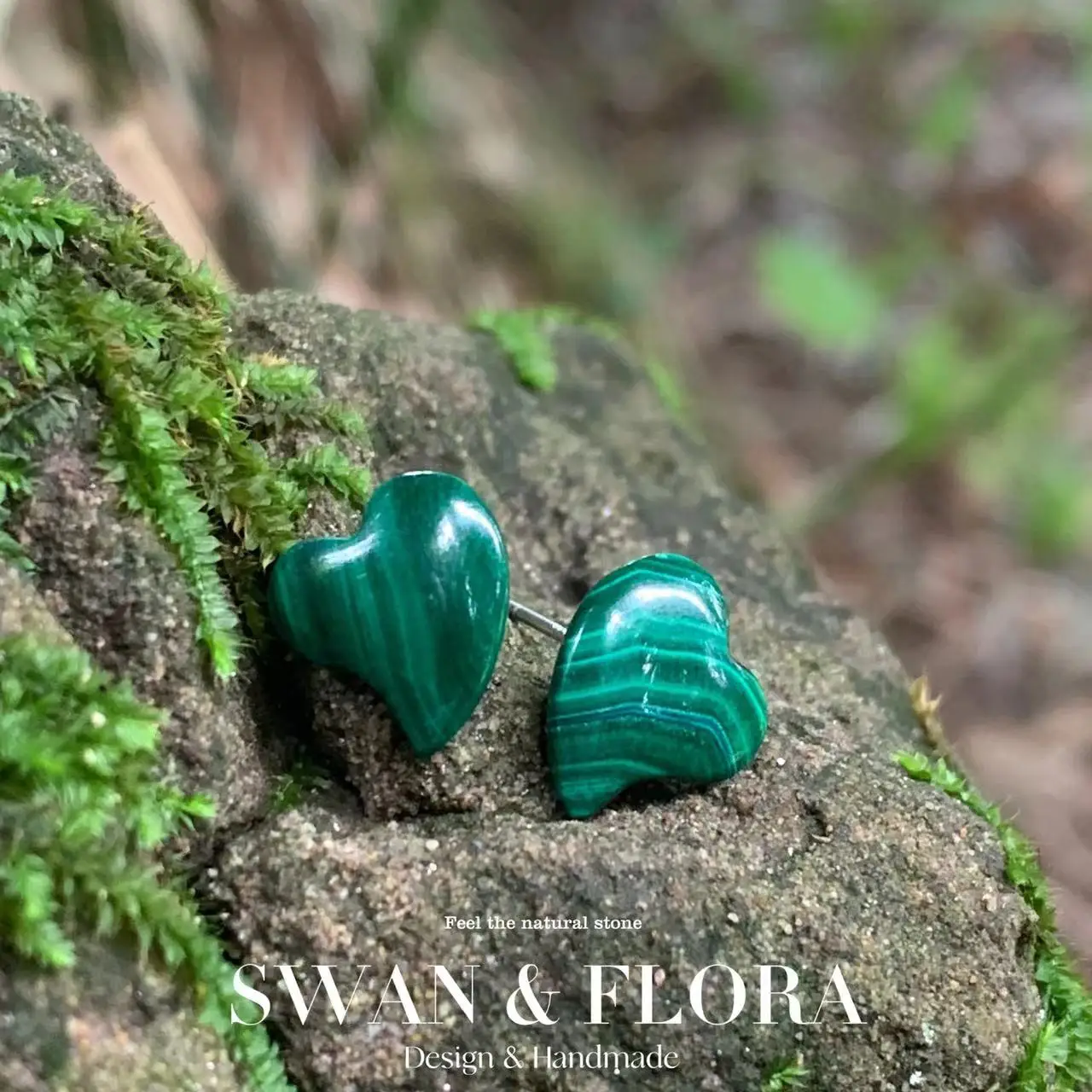 

MM Natural Malachite Stud Earrings For Women Real 925 Sterling Silver Vintage Femme Gift Prevent Allergy Fine Jewelry