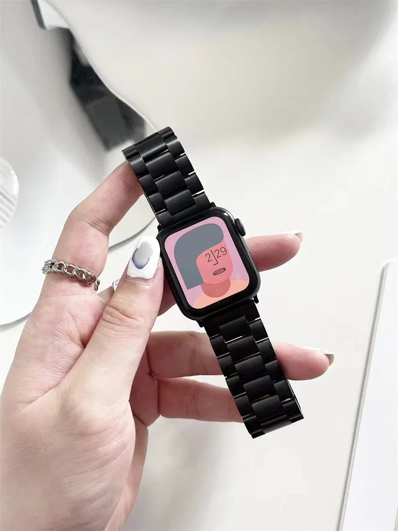 Case + Strap Stainless steel metal strap For Apple Watch Band Series7 6 5 4 3 SE iWatch 41mm 45mm 40mm 44mm 42mm 38mm enlarge