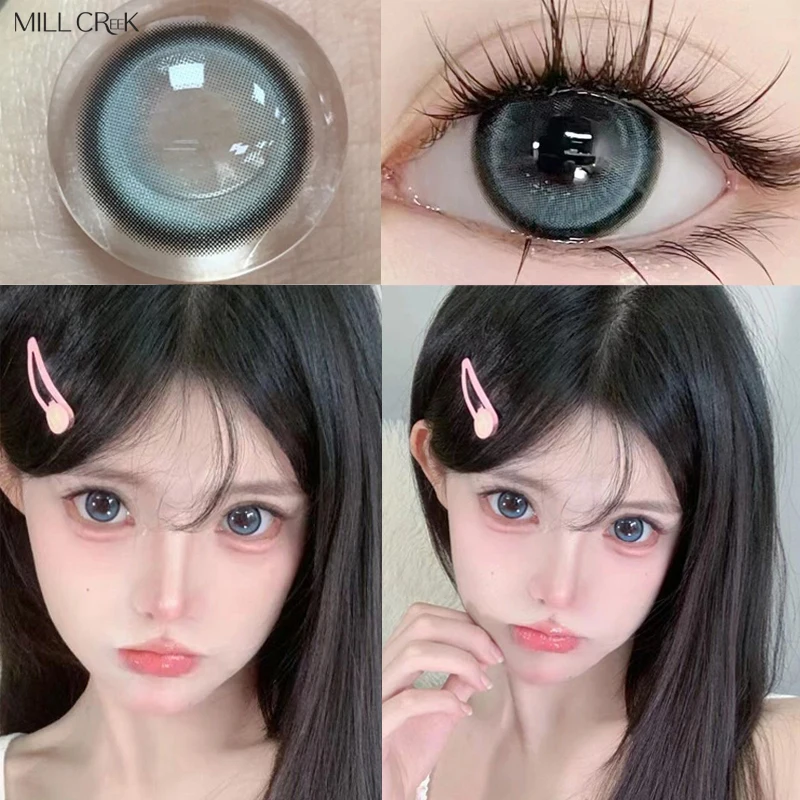 

Модные цветные контактные линзы для глаз Mill Creek, 1 пара, с диоптриями, для близорукости, натуральная мягкая красота, для учеников, быстрая доставка