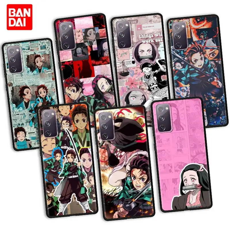 

Japan Demon Slayer Anime Phone Case for Samsung Galaxy S20 FE S21 S10 S9 Plus Ultra 5G S20fe S21fe S20ultra Black Cover Coque