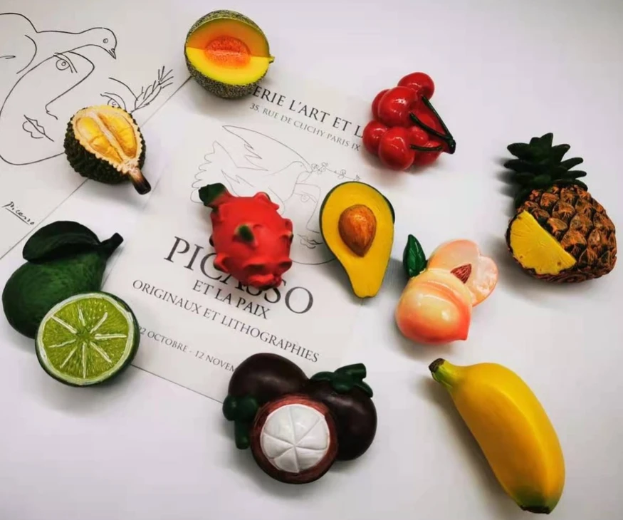 

Resin Fridge Magnets Artificial Fruit Decor for Refrigerator Magnetic Stickers for Kitchen Warm Home Decor Kawaii Fridge Magnets