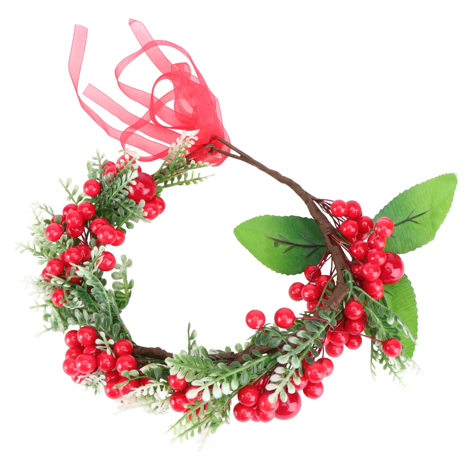 

Wedding Wreath Berries Christmas Flowerheadpiece Garland Hair Headpieces Bridesmaid Red Berry Ribbon Women Girls Accessory