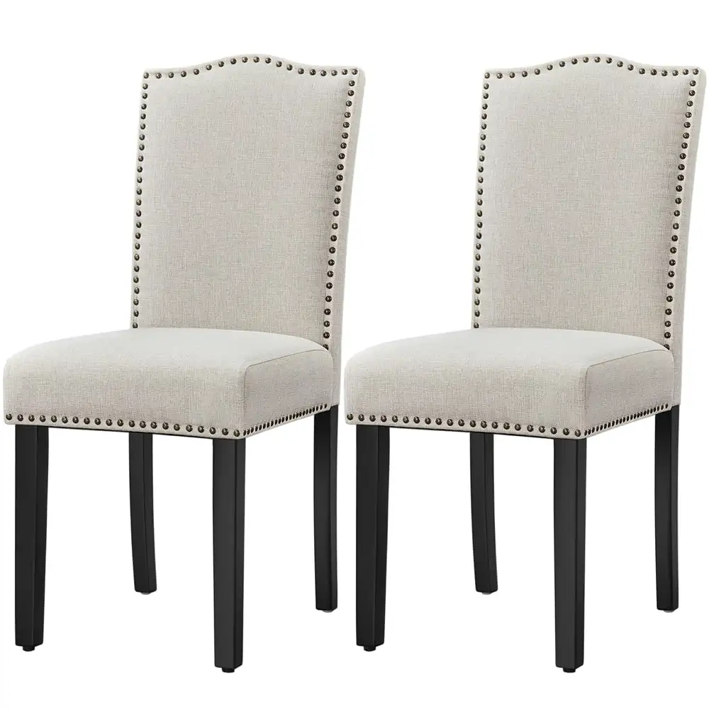 

SMILE MART Modern Fabric Upholstered Dining Chairs for Kitchen, Beige Nordic Furniture 17.00 X 23.00 X 38.00 In