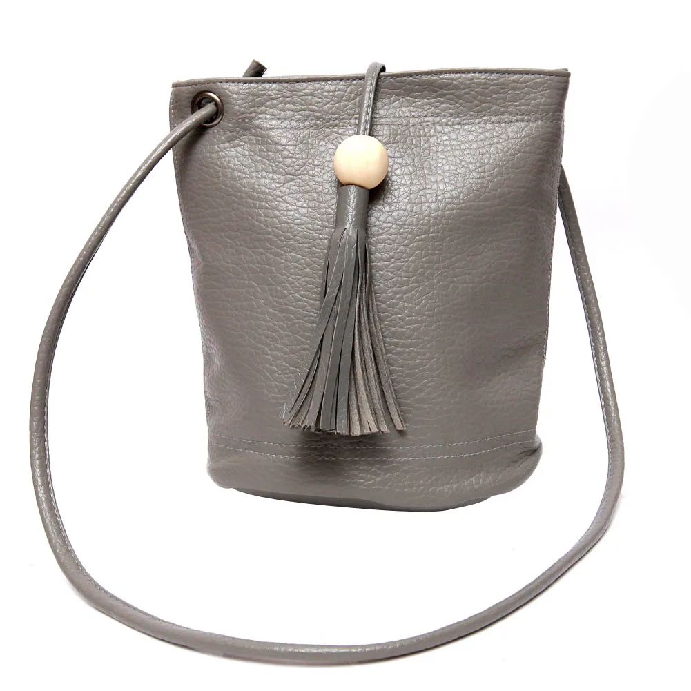 

Женская маленькая сумка-ведро на плечо с кисточкой, водонепроницаемая квадратная мини-сумка-тоут, женская сумка через плечо в Корейском сти...