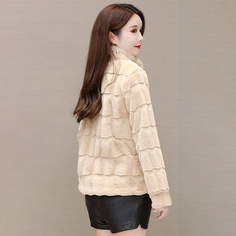 Толстое пальто из меха норки в датском стиле женское короткое западном для