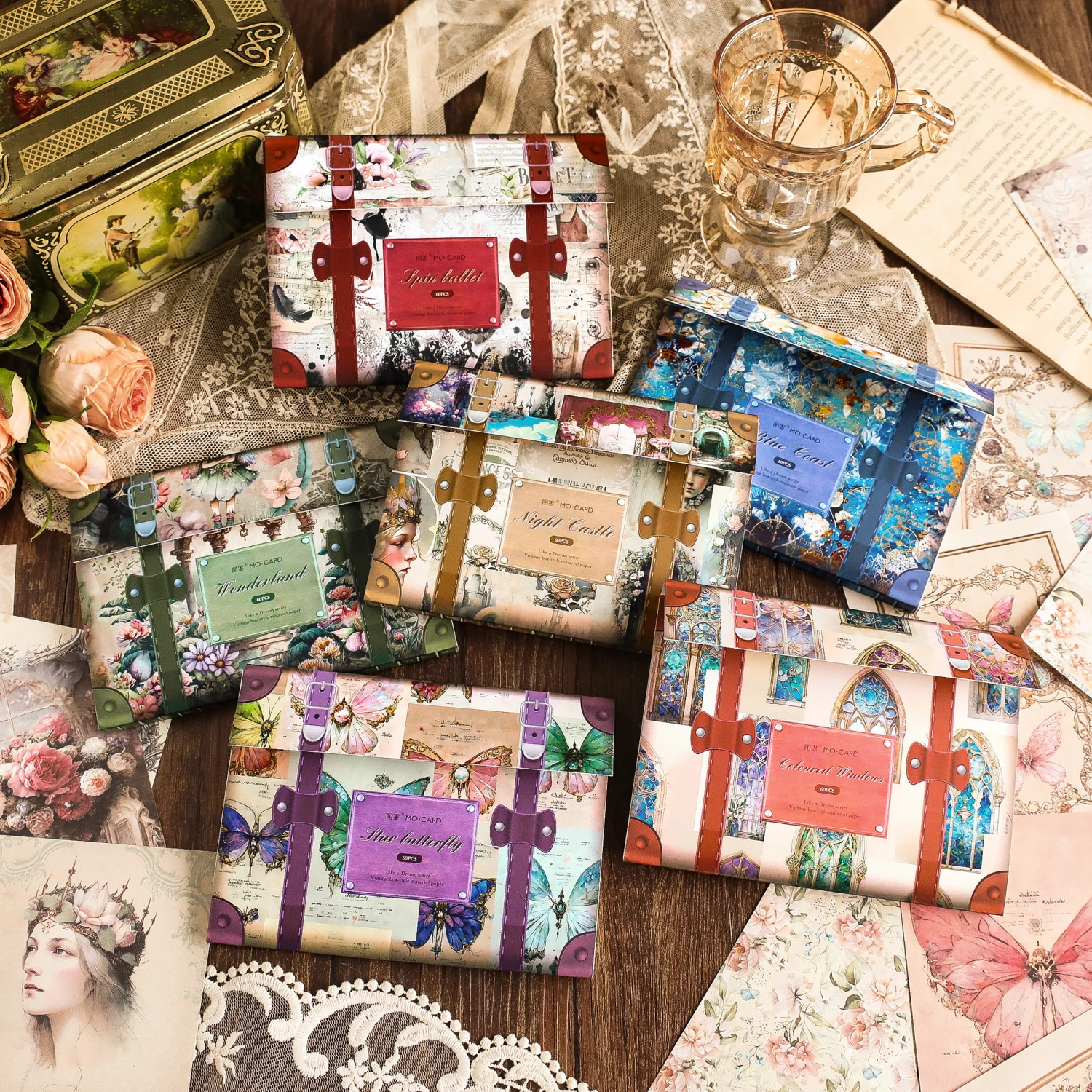 Jianqi 60 Шт. Винтажная Крафт-бумага Фоновые Материалы Для Diy Коллаж Журнал