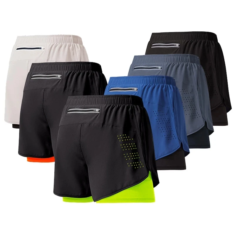 

Мужские шорты для бега быстросохнущие черные двухслойные шорты для фитнеса мужские новые спортивные тренировочные шорты для бодибилдинга
