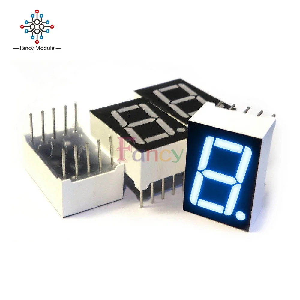 

10pcs LED Display Module 0.56 inch 7 Segment 1 Bit 10-Pin Cathode Anode Digital Tube LED Module Blue Digital Display Tube