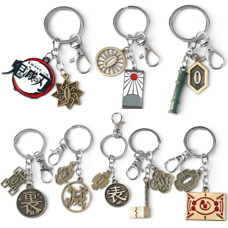 

Anime Demon Slayer Metal Keychain Kimetsu no Yaiba Blade of Ghost Keychains Key Chain Keyring Jewelry Accessories Fans Gifts