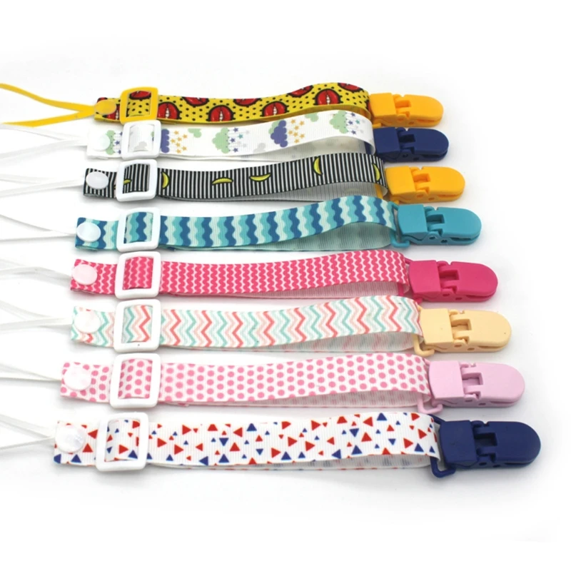 

Nipple Leash Strap Soother Holder Cartoon Print Pacifier Clip Chain Holder