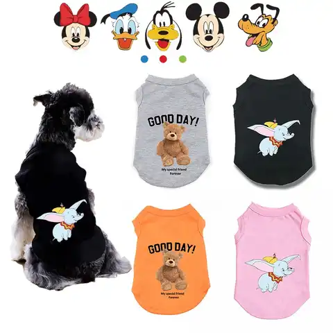 Одежда для собак Disney Dumbo, Летний Тонкий жилет для маленьких собак, чихуахуа, крутая Одежда для собак, футболка со щенком, одежда
