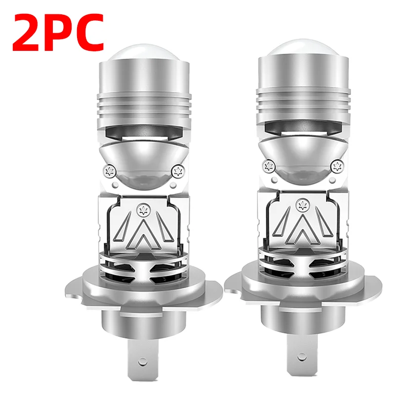 

H7 светодиодные лампы для фар Canbus 2000 Вт с мини-объективом проектора для автомобиля, мотоцикла, 6000K, белые лампы 1:1, беспроводной Plug & Play