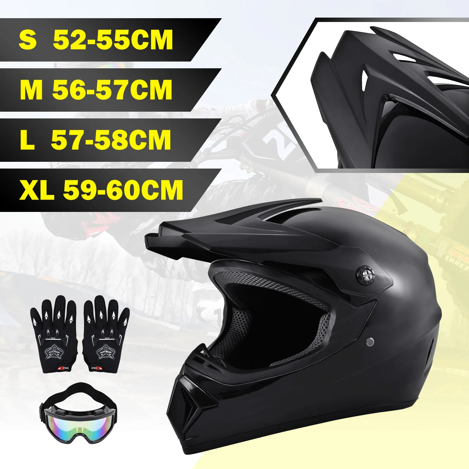 

Honhill Motorcycle Full Face Helmets Motocross Off Road Racing Helmet Motorbike ATV Dirt Bike Racing Capacete Moto Helmet