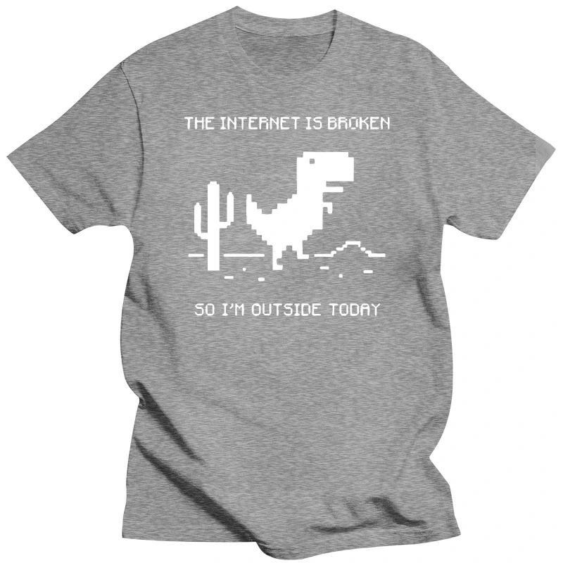 The Internet Is Broken Web Page Computer Dinosaur T-shirt Funny Birthday Gift For Men Boyfriend Husband Programmer Geek T Shirts