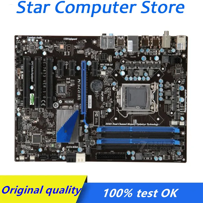 P67 P67M для MSI P67A-C43(B3) компьютер oc материнская плата LGA 1155 DDR3 десктопная Б/у |