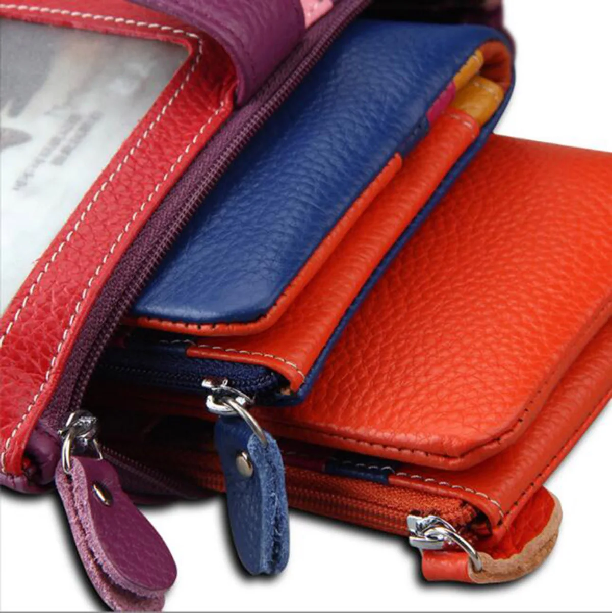 Hot Popular  candy-colored leather lady's  Wallet Large capacity multi-card  bank card holder  Mini  handbag
