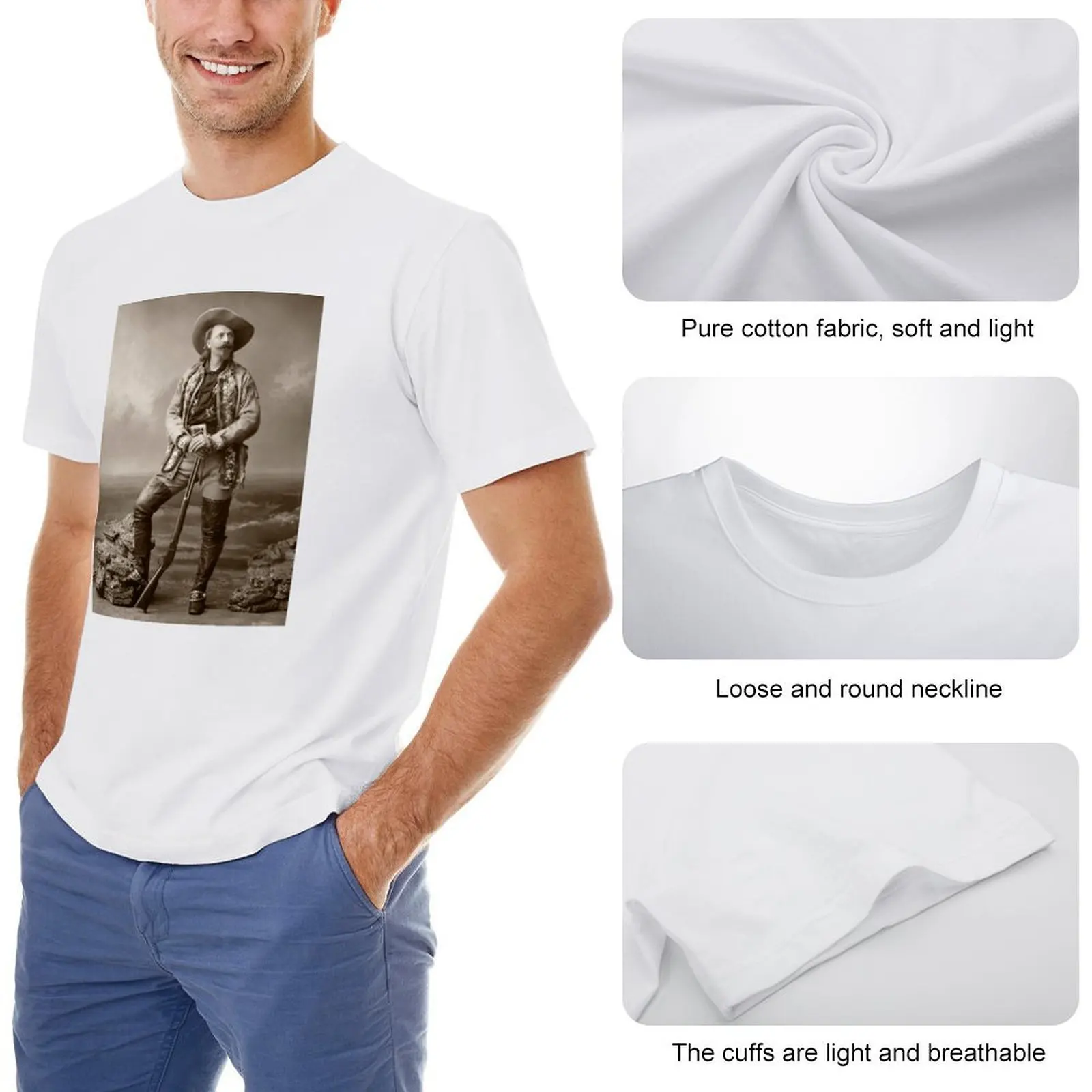 Фото Buffalo Bill Cody c. 1880 T-Shirt Louboutins funny shirt cotton plus sizes Luxury man luxury clothes men №5