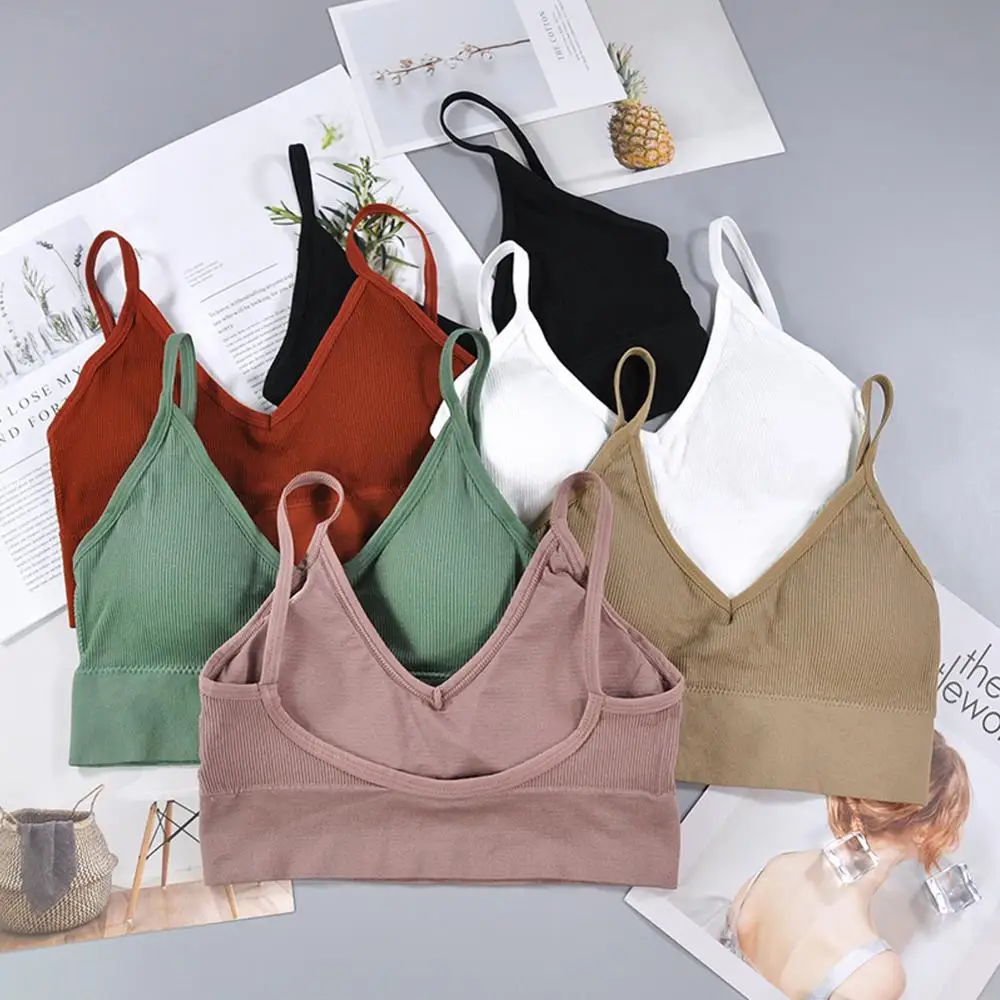 

Solid Soft Bra Simple Bralette Bra for Female No Steel Comfortable Nature Color Underwear Stretch Ladies Lingerie with Pads